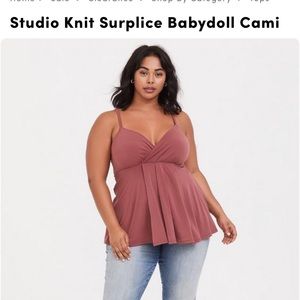 Studio Knit Surplice Babydoll Cami